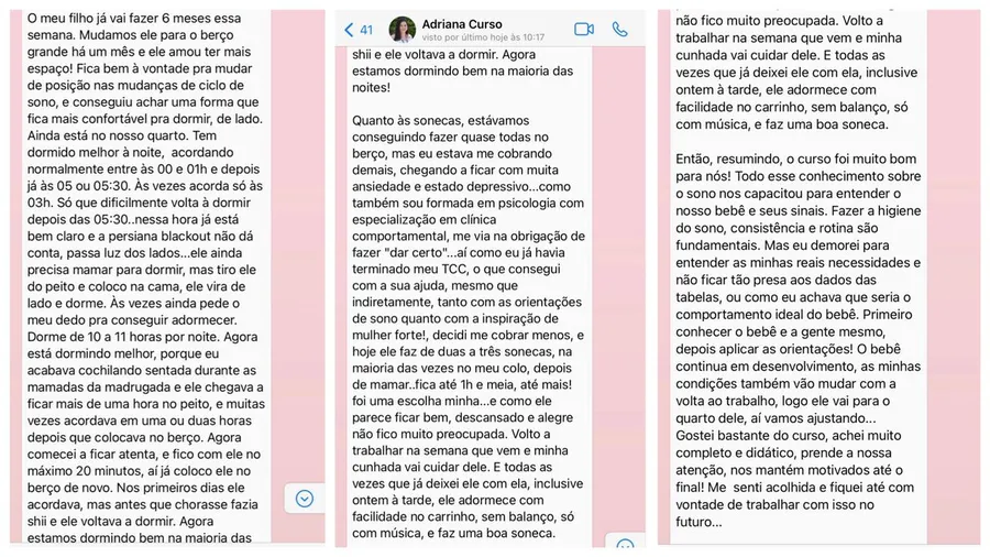 Mensagem de uma mãe para a Ana Paula Colli; abrir imagem completa