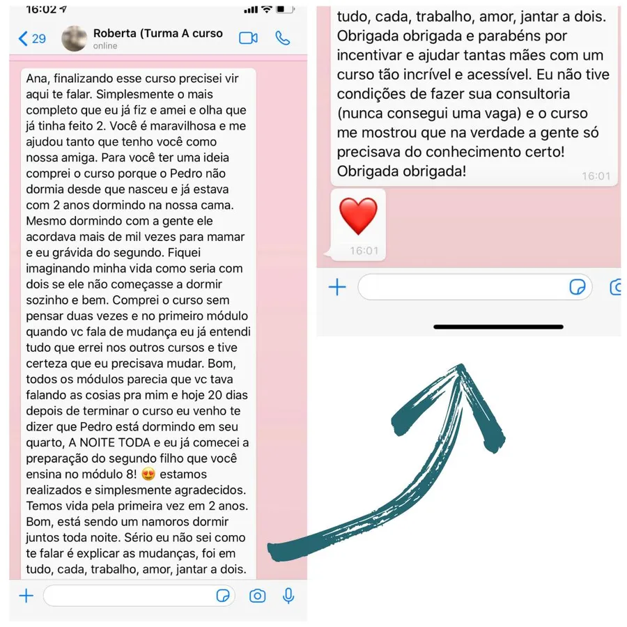 Mensagem de uma mãe para a Ana Paula Colli; abrir imagem completa